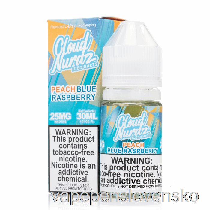 ľadová Broskyňová Modrá Razz - Cloud Nurdz Salts - 30ml 50mg Vape Slovensko